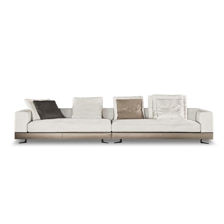 Minotti White Saddle-hide sohva